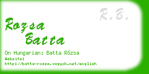 rozsa batta business card